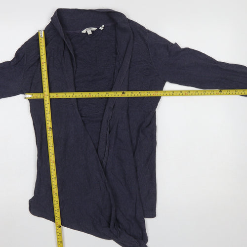 FatFace Womens Blue Cotton Linen Long Sleeve Cardigan Size 12