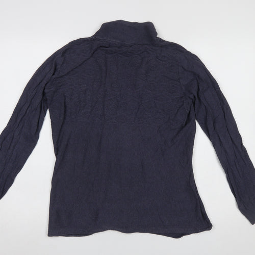 FatFace Womens Blue Cotton Linen Long Sleeve Cardigan Size 12