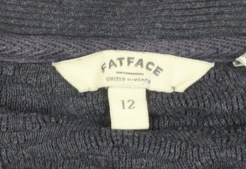 FatFace Womens Blue Cotton Linen Long Sleeve Cardigan Size 12