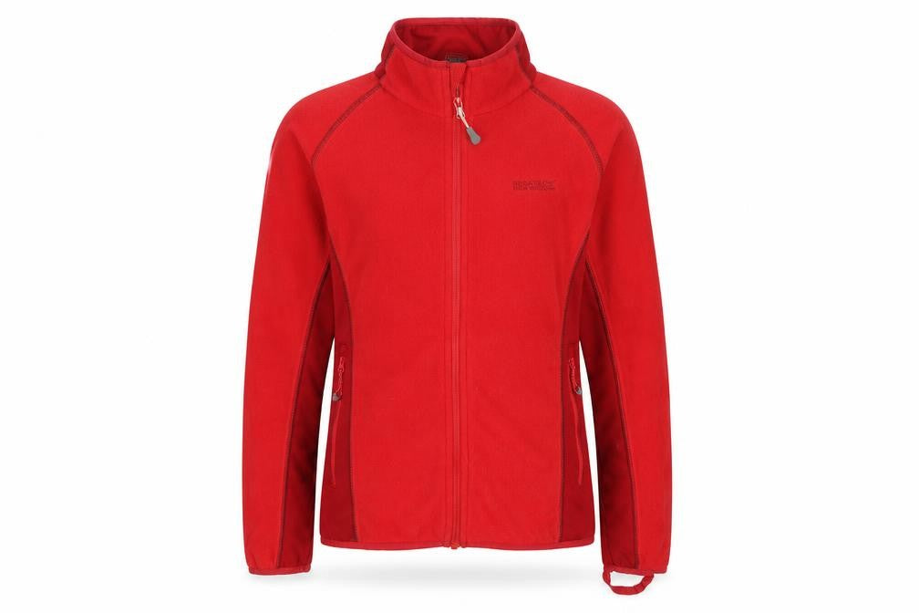Front view of Regatta Women's Red Fleece Full Zip Outdoor Jacket, size 8