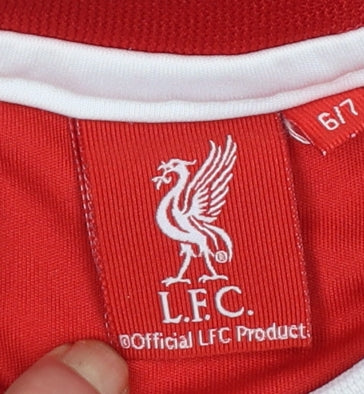Liverpool FC Boys Red Short Sleeve Football T-Shirt 6-7 Years