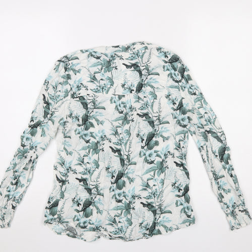 Oasis Womens Floral Long Sleeve Tunic Blouse Size 12 Multicoloured