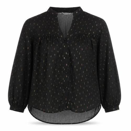 Zara Women Black Tunic Blouse Size 12 Long Sleeve Sheer Chiffon
