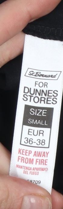 Dunnes Stores Women's Black Puff Sleeve Cotton T-Shirt Size S