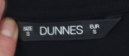 Dunnes Stores Women's Black Puff Sleeve Cotton T-Shirt Size S