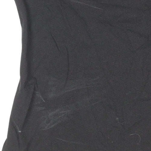 Dunnes Stores Women's Black Puff Sleeve Cotton T-Shirt Size S