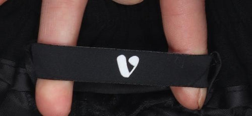 V by Very Women Black Paperbag Shorts Size 10 Belted Viscose