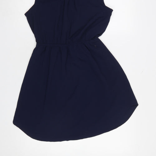 Monteau Women’s Blue Sleeveless Shirt Dress Size L