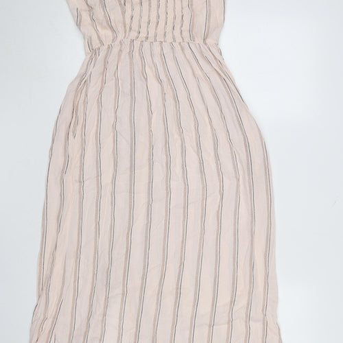 Mimi Chica Women’s Beige Striped Midi Slip Dress Size S