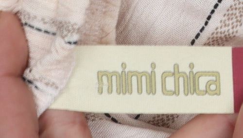 Mimi Chica Women’s Beige Striped Midi Slip Dress Size S