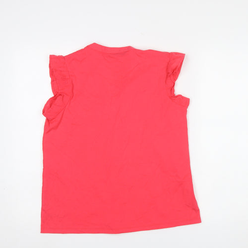 Dunnes Women’s Pink Cotton Tassel V-Neck Tunic Blouse Size S