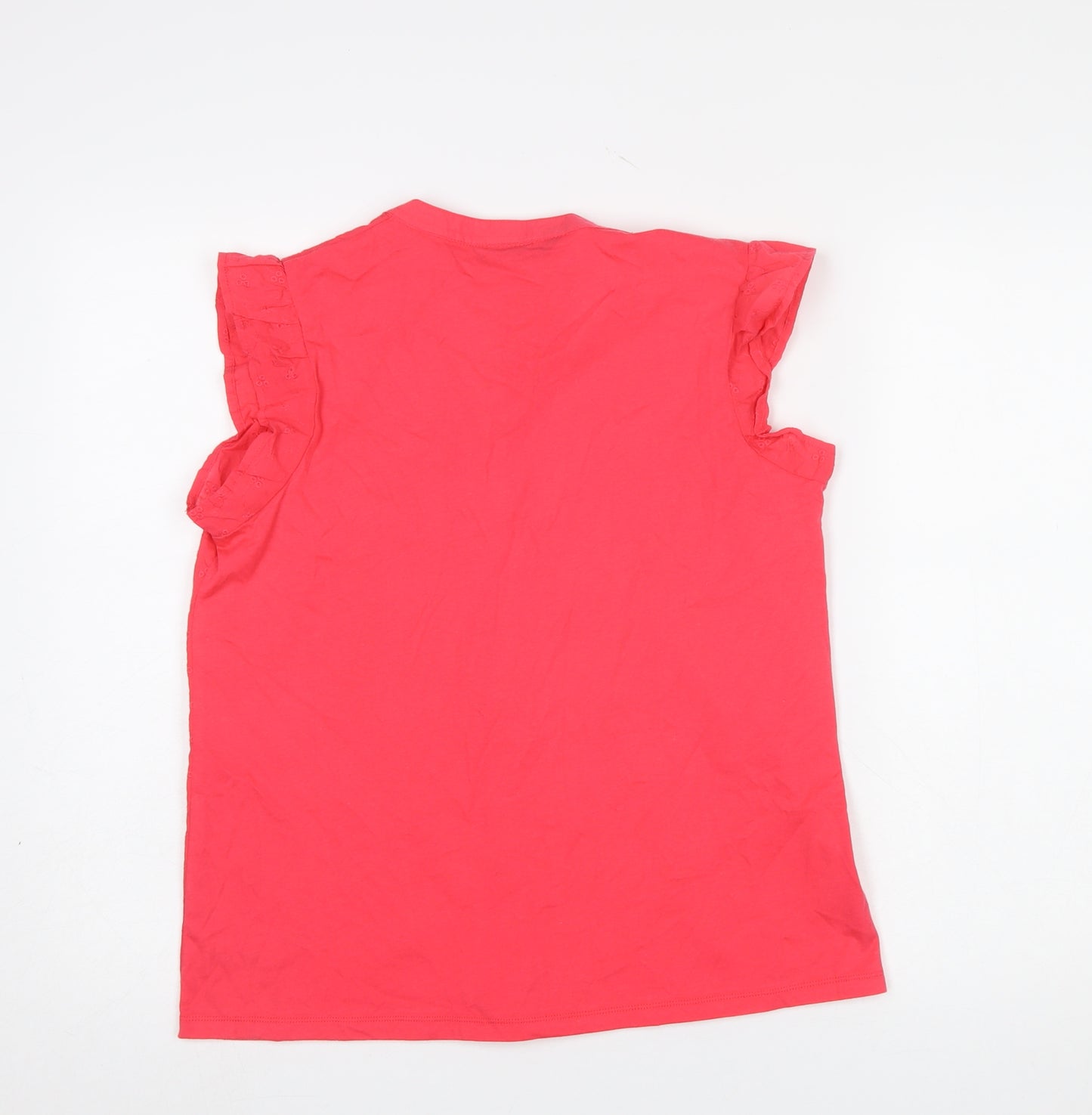 Dunnes Women’s Pink Cotton Tassel V-Neck Tunic Blouse Size S