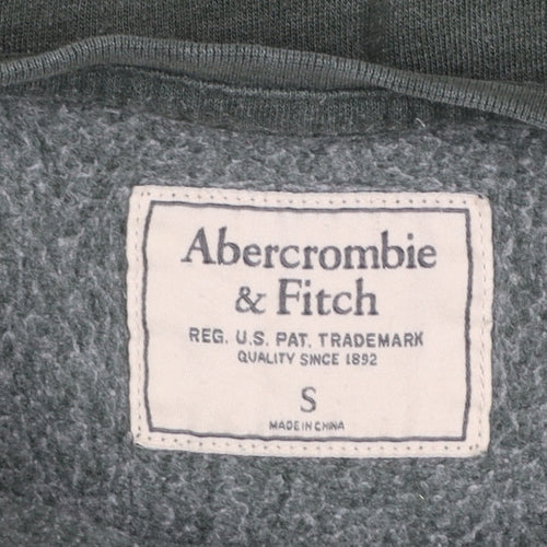Abercrombie & Fitch Women's Green Pullover Sweatshirt Small Logo Cotton Blend