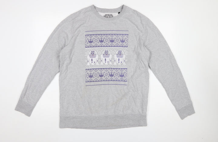 Star Wars Men's Grey R2-D2 XL Pullover Sweatshirt