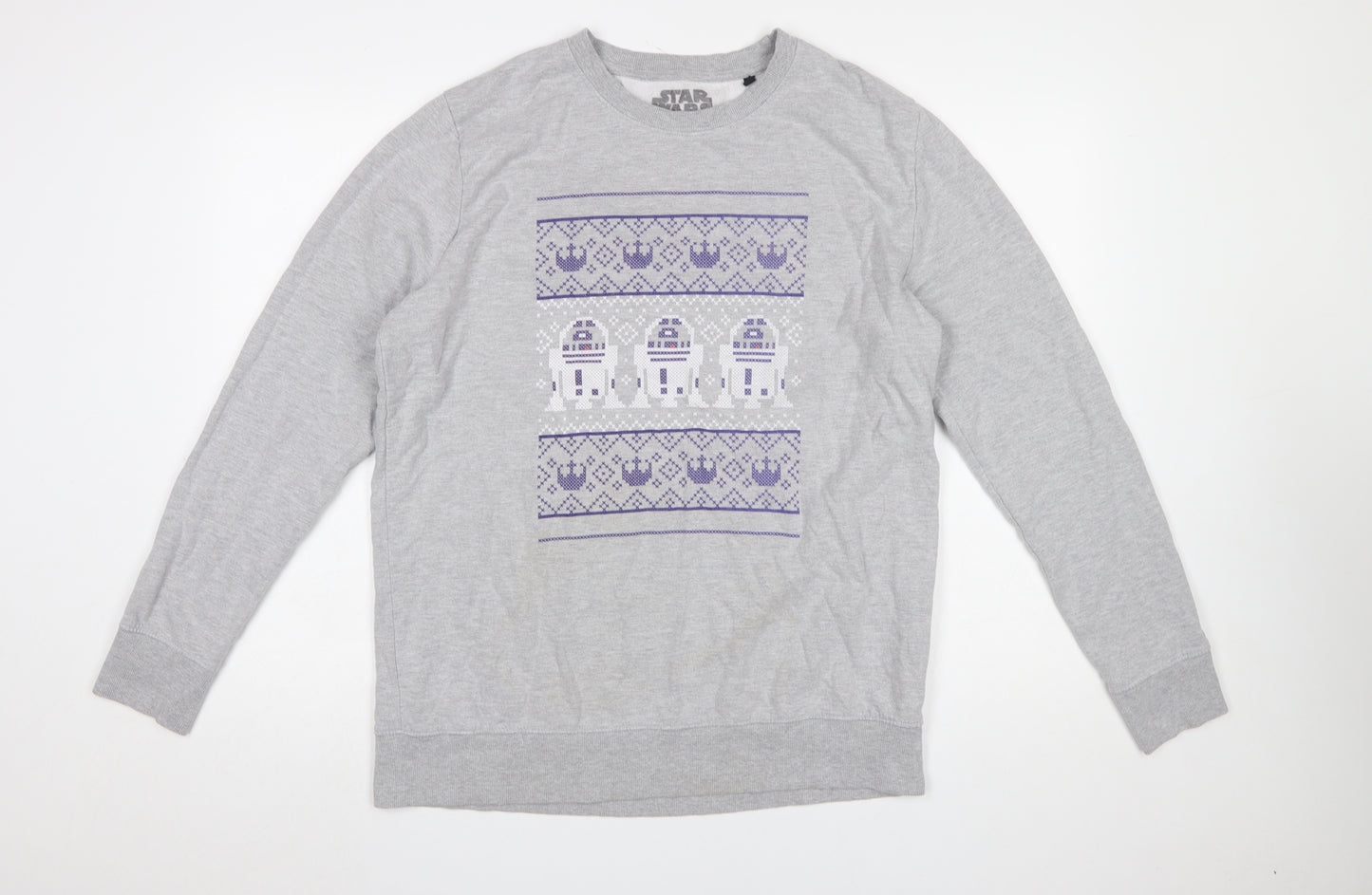 Star Wars Men's Grey R2-D2 XL Pullover Sweatshirt