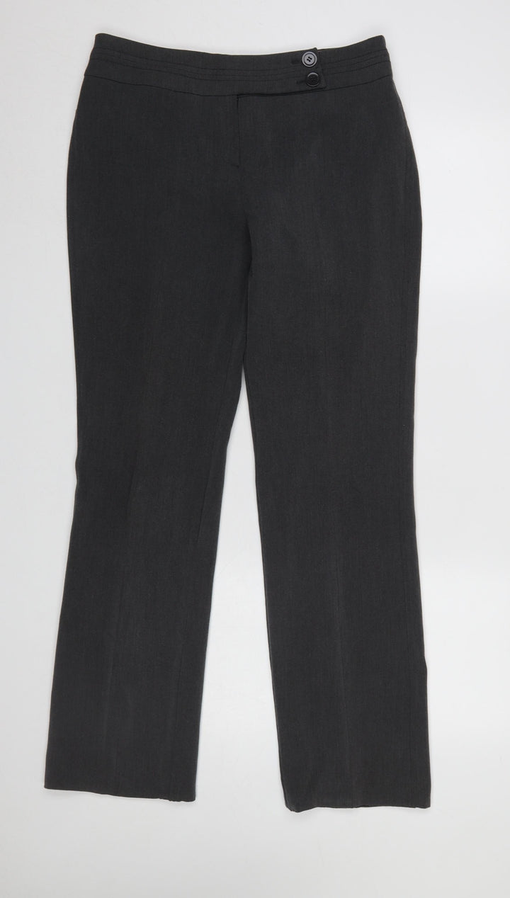 Dunnes Stores Womens Black Straight Leg Stretch Dress Trousers Size 12