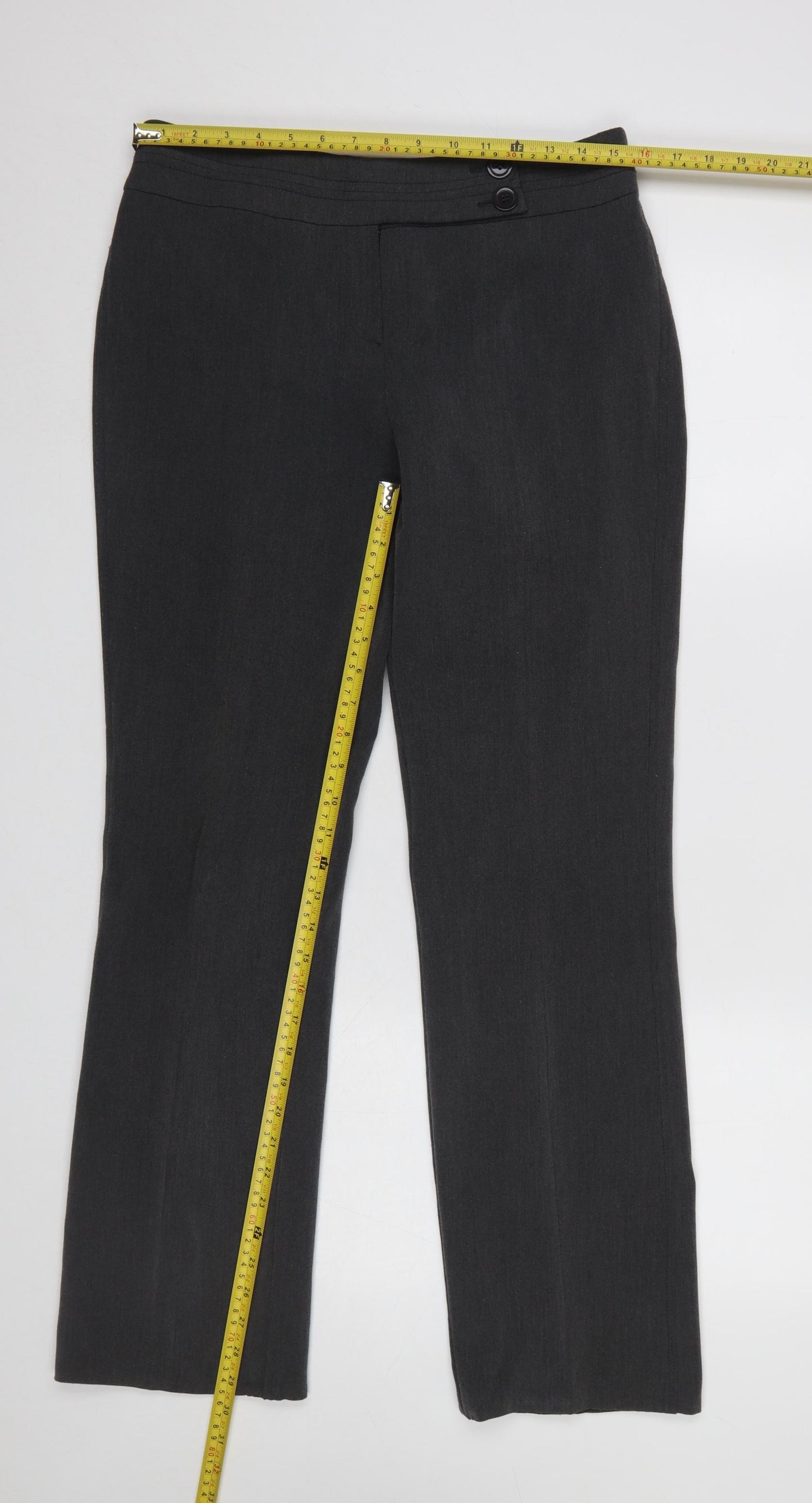 Dunnes Stores Womens Black Straight Leg Stretch Dress Trousers Size 12