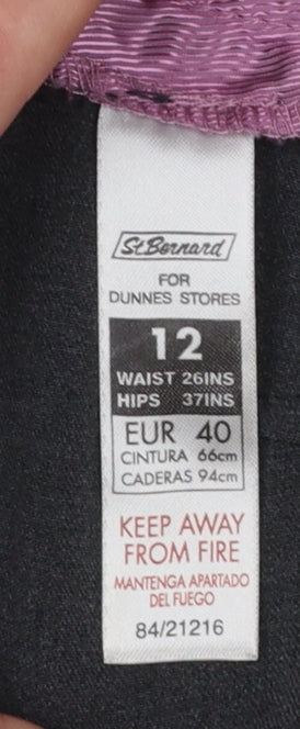 Dunnes Stores Womens Black Straight Leg Stretch Dress Trousers Size 12
