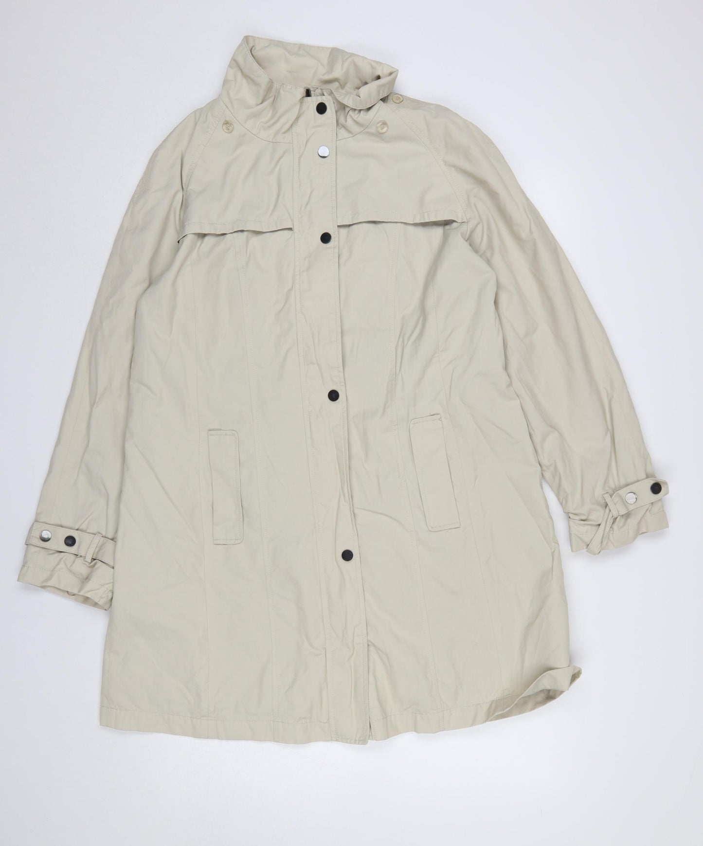 David Barry Women’s Beige Mid-Length Rain Coat Size 16