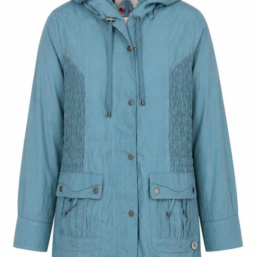 Paco Boutique Women Blue Hooded Anorak Jacket Size M