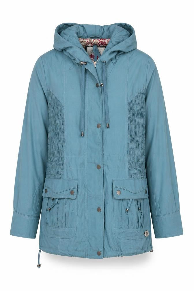 Paco Boutique Women Blue Hooded Anorak Jacket Size M