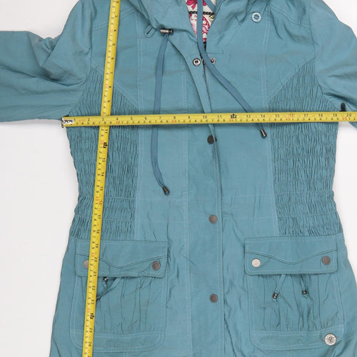 Paco Boutique Women Blue Hooded Anorak Jacket Size M