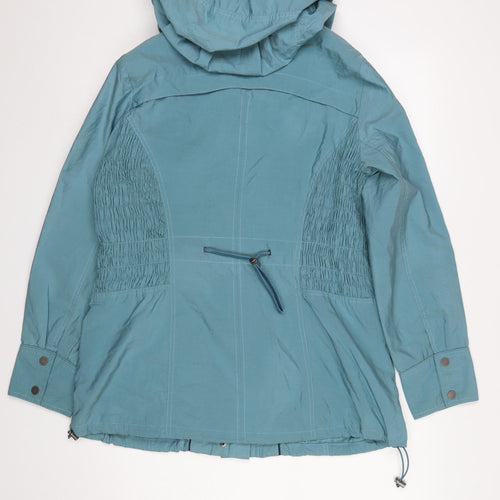 Paco Boutique Women Blue Hooded Anorak Jacket Size M