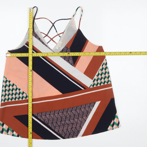 River Island Women's Multicoloured Geometric Camisole Top Size 12