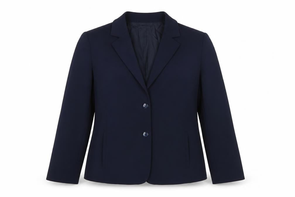 Front view of Traffic Women Navy Blue, size 16, Classic Single-Breasted Blazer