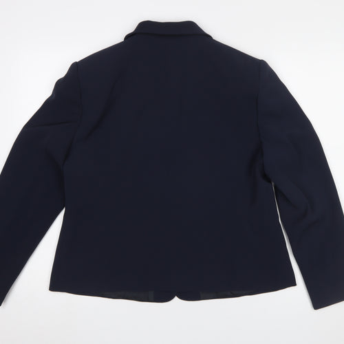 Traffic Women Navy Blue Size 16 Classic Single-Breasted Blazer