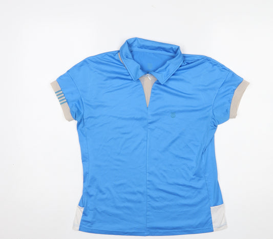 K-Swiss Womens Blue Polo Tennis Top Size M Moisture Wicking Activewear