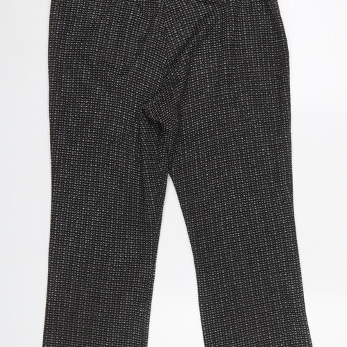 Bonmarché Women’s Black Geometric Knit Pull-On Trousers Size 12