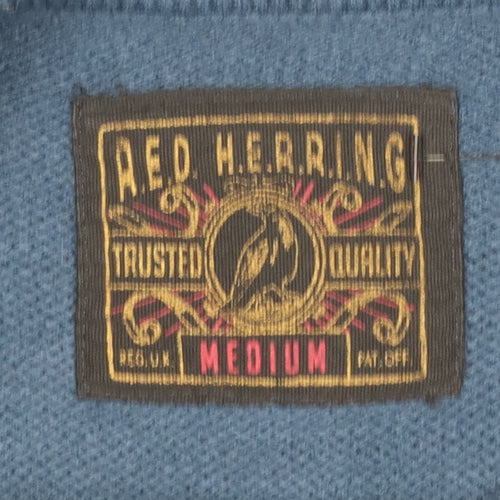 Red Herring Men Blue Medium Christmas Pudding Knit Jumper