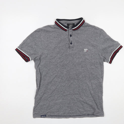 Diesel Sport Men's Grey Small Short Sleeve Polo Shirt