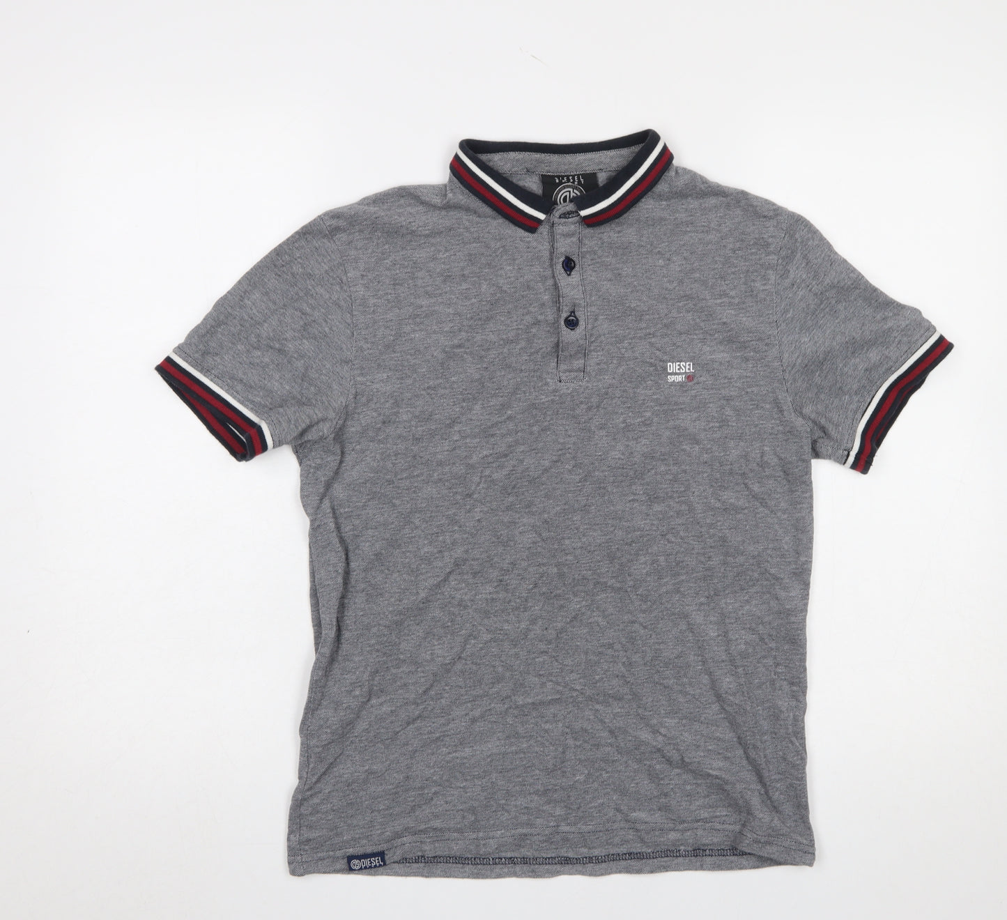 Diesel Sport Men's Grey Small Short Sleeve Polo Shirt