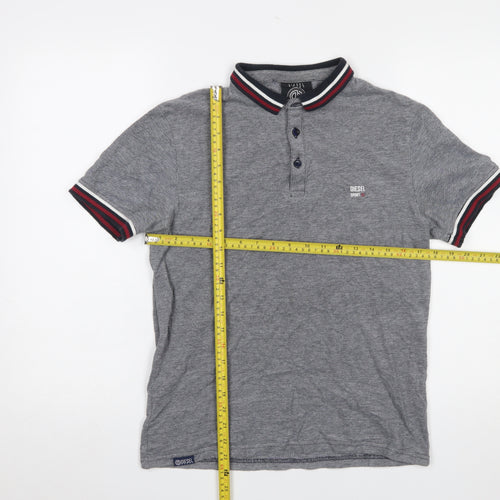 Diesel Sport Men's Grey Small Short Sleeve Polo Shirt