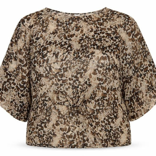 Vila Women’s Brown Animal Print Kimono Blouse Size L