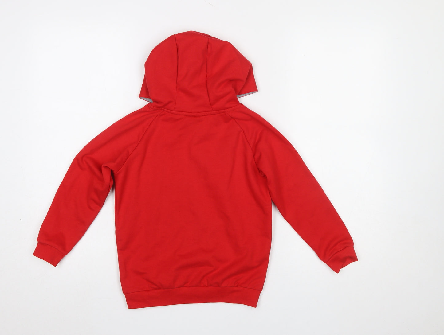 Hummel Boys Red Pullover Hoodie Size 6 Years Cotton Blend Logo Top