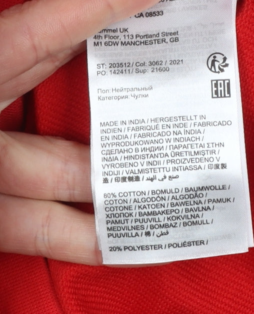 Hummel Boys Red Pullover Hoodie Size 6 Years Cotton Blend Logo Top