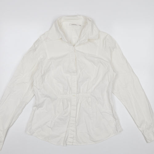 Sandwich Women White Button-Up Blouse Size 12 Cotton Blend