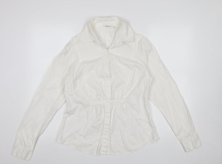 Sandwich Women White Button-Up Blouse Size 12 Cotton Blend