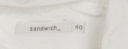 Sandwich Women White Button-Up Blouse Size 12 Cotton Blend