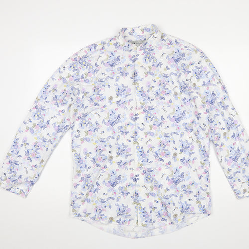 Turner & Sanderson Men’s Multicoloured Floral Cotton Button-Up Shirt 15.5”
