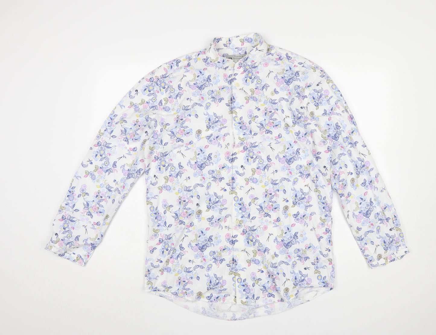 Turner & Sanderson Men’s Multicoloured Floral Cotton Button-Up Shirt 15.5”