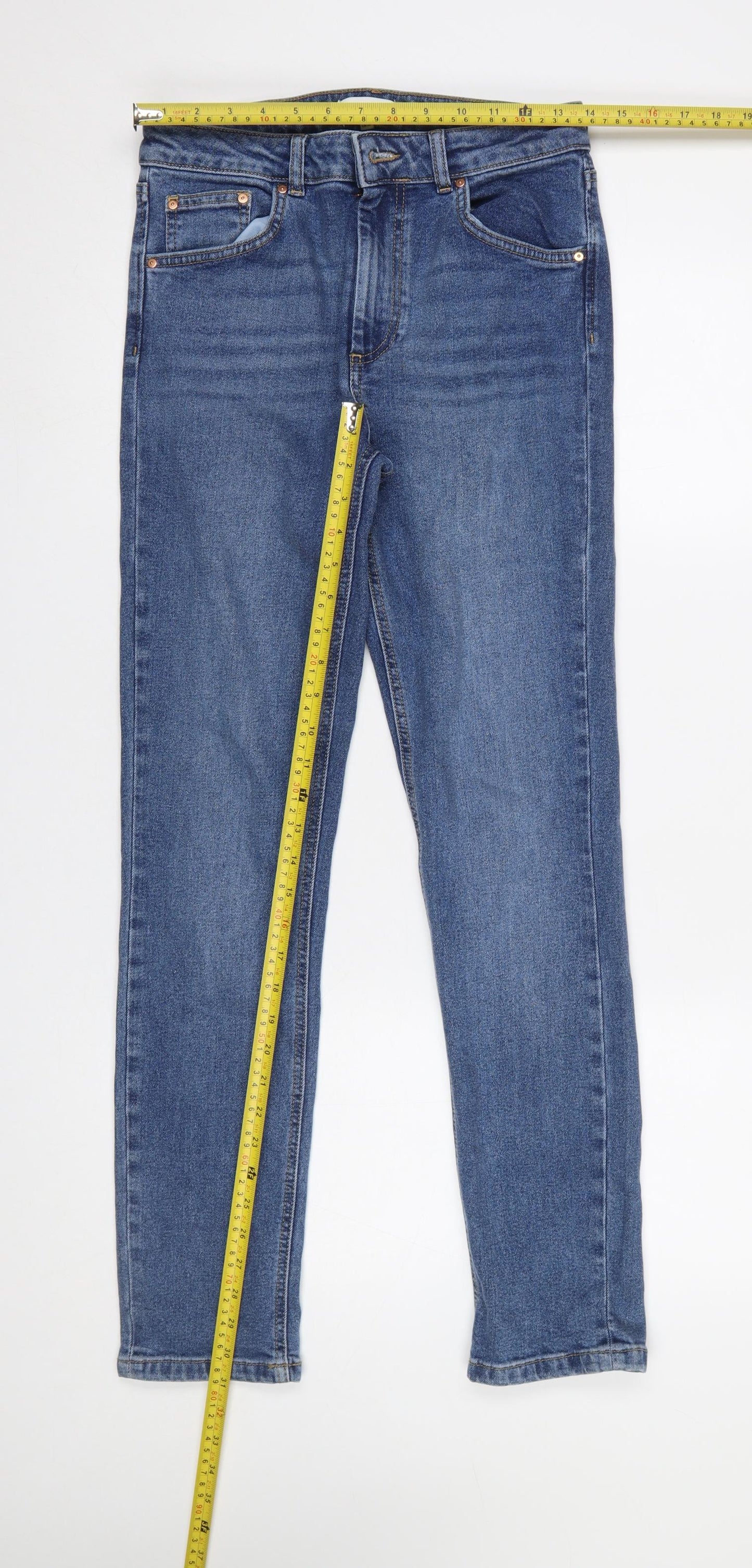 Warehouse Womens Blue Skinny Jeans UK10 28W 30L Stretch Denim