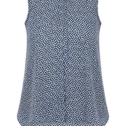 H&M Women's Blue Floral V-Neck Sleeveless Tunic Blouse Size 10