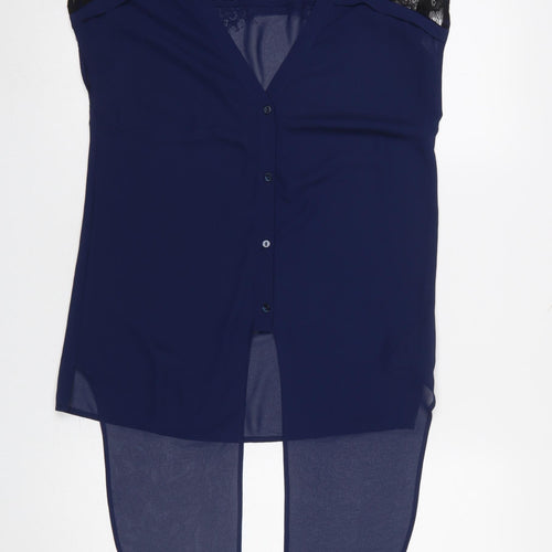 Vero Moda Women's Navy Lace Shoulder Sleeveless Blouse Size S