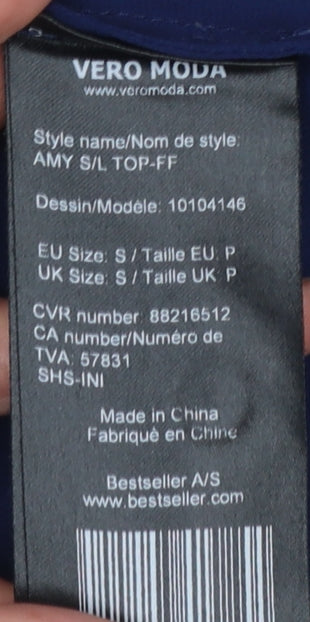 Vero Moda Women's Navy Lace Shoulder Sleeveless Blouse Size S