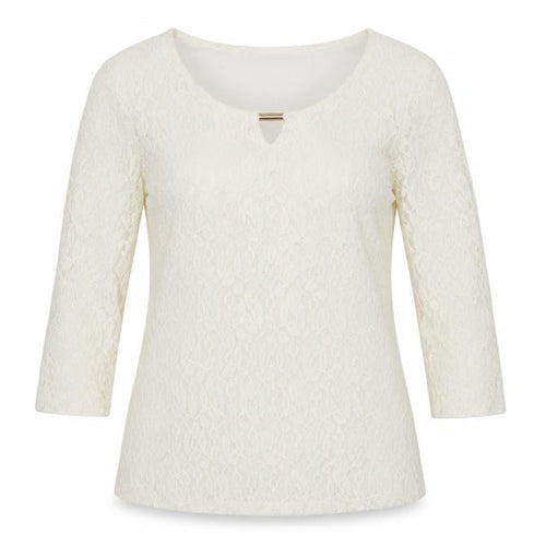 Dunnes Stores Signature Women Ivory Lace 3/4 Sleeve Blouse UK 8