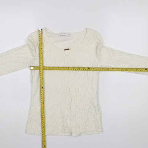 Dunnes Stores Signature Women Ivory Lace 3/4 Sleeve Blouse UK 8